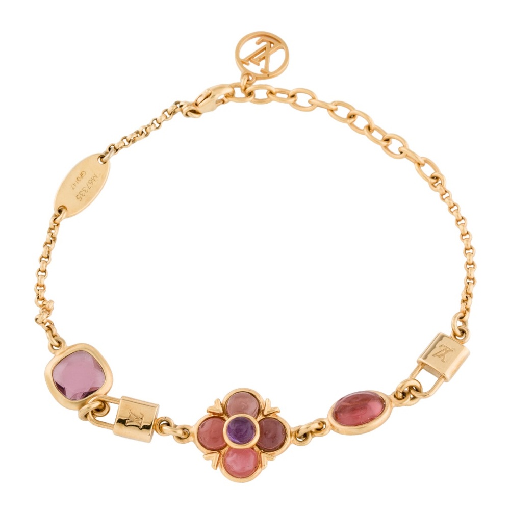 Louis Vuitton Gold Bloom Lock Station Bracelet